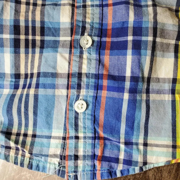PLACE Newport 5 Shark Short Sleeve Collared Button Down Shirt Boys Size 12-18m - Picture 9 of 11